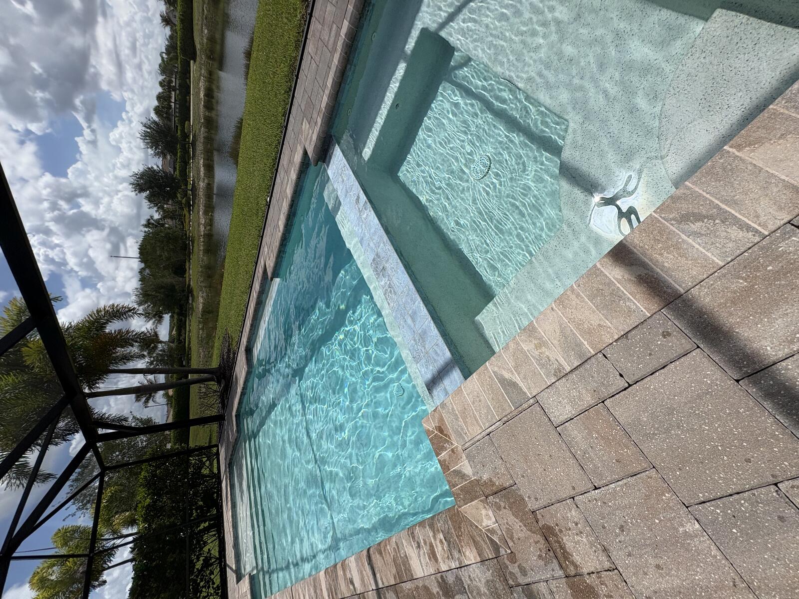 Residential pool maintained by Trinity Pool and Water Service